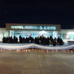 Trabajadores del Hospital Notti hicieron una vigilia para exigir mejoras salariales